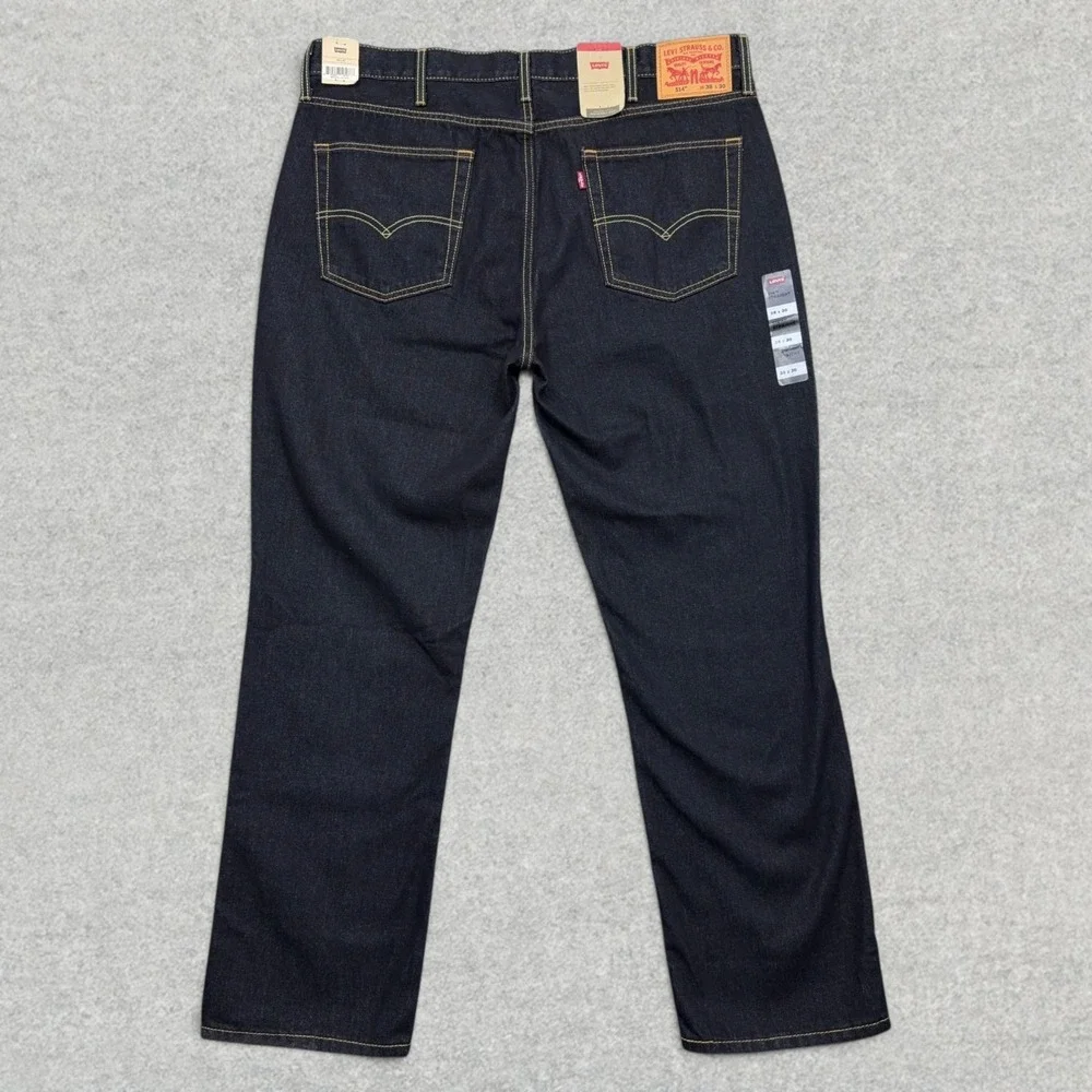 Levi's 514 Jeans Mens 38x30 Dark Indigo Blue Denim Straight Fit Stretch Modern